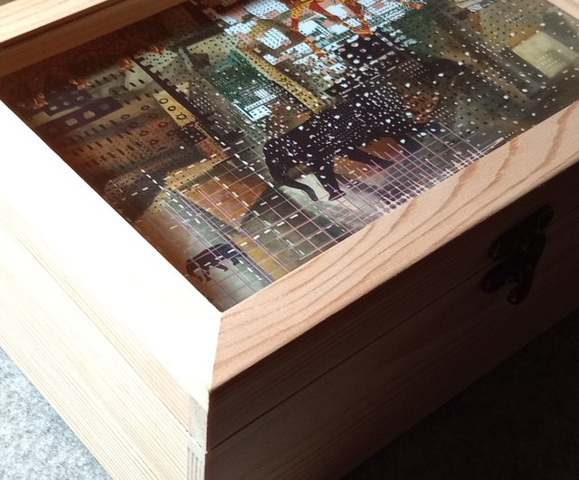 アートコレクション限定版 12 セットの立体透明ガラス木箱幾何学絵画家 ...
