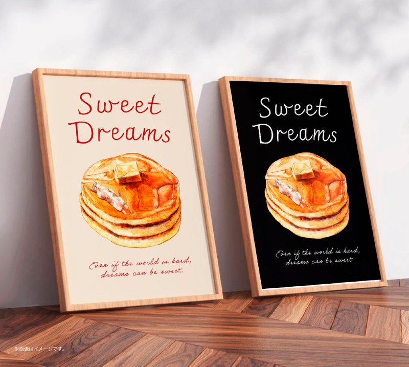 SWEET DREAMS _ Cat & Pancakes /Original Poster / A4 or A3 size - 海報/掛畫/掛布 - 塑膠 白色