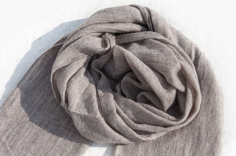 Christmas Gift Cashmere/Knitted Scarf/Pure Wool Scarf/Wool Shawl-Natural - Knit Scarves & Wraps - Wool Multicolor
