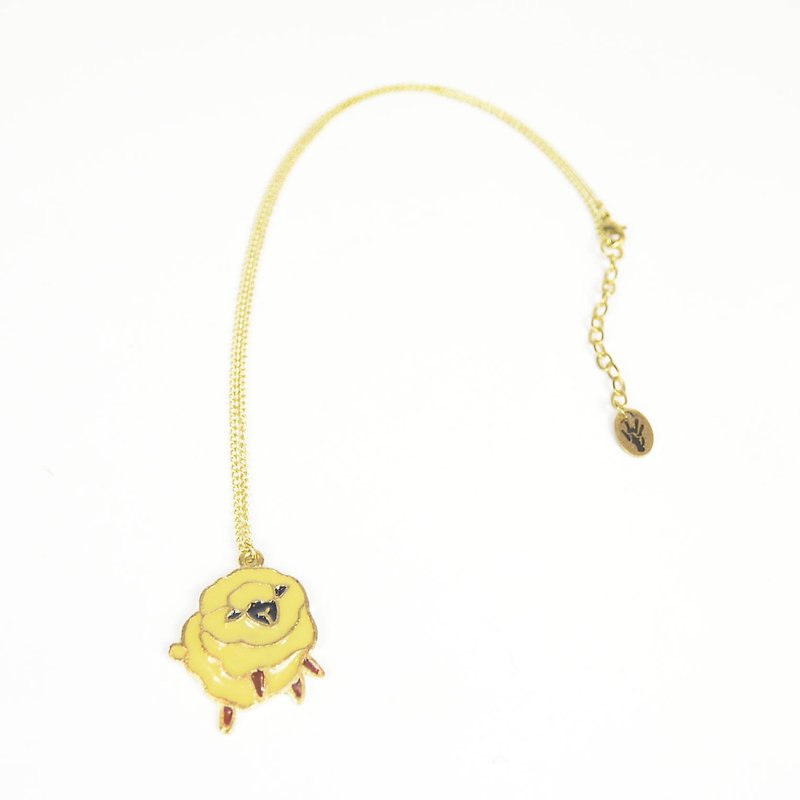 Doom animal party Bronze necklace - cotton flower sheep - fair trade - สร้อยคอ - โลหะ สีทอง