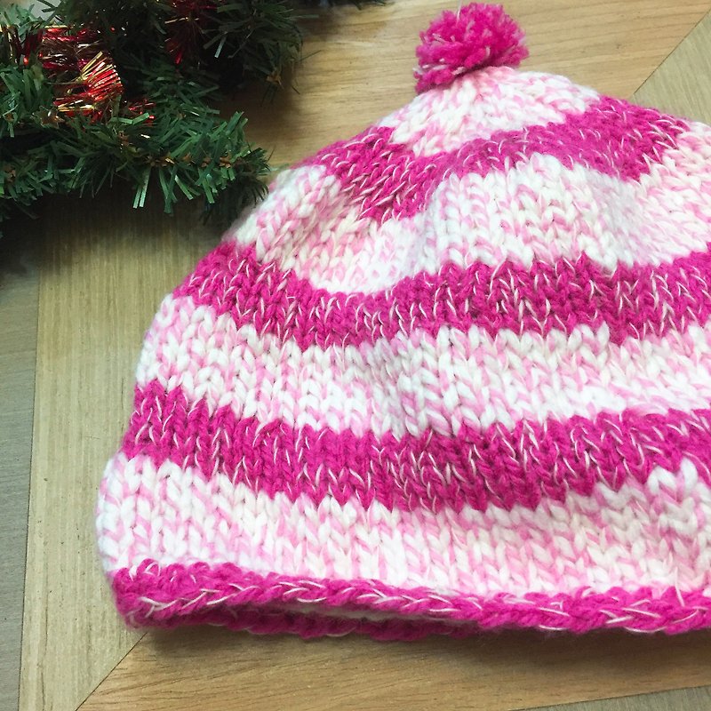 手作りの毛皮のキャップ_いたずらな素晴らしい猫 - 帽子 - ウール ピンク