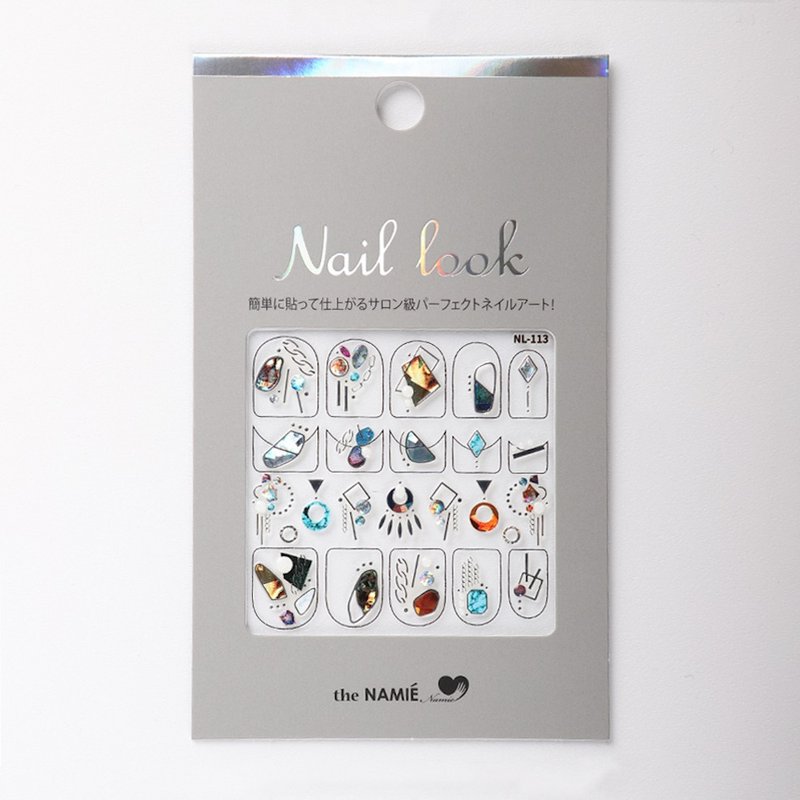 【 DIY 美甲】Nail Look 美甲裝飾藝術貼紙 復古碎片 - 指甲油/指甲貼 - 紙 銀色