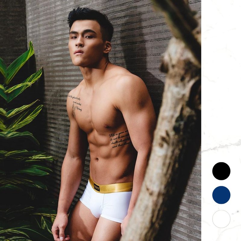 AttentionWear淘金者型男四角內褲【白色】│ATTENTION 經典款 - 男內衣褲 - 尼龍 白色