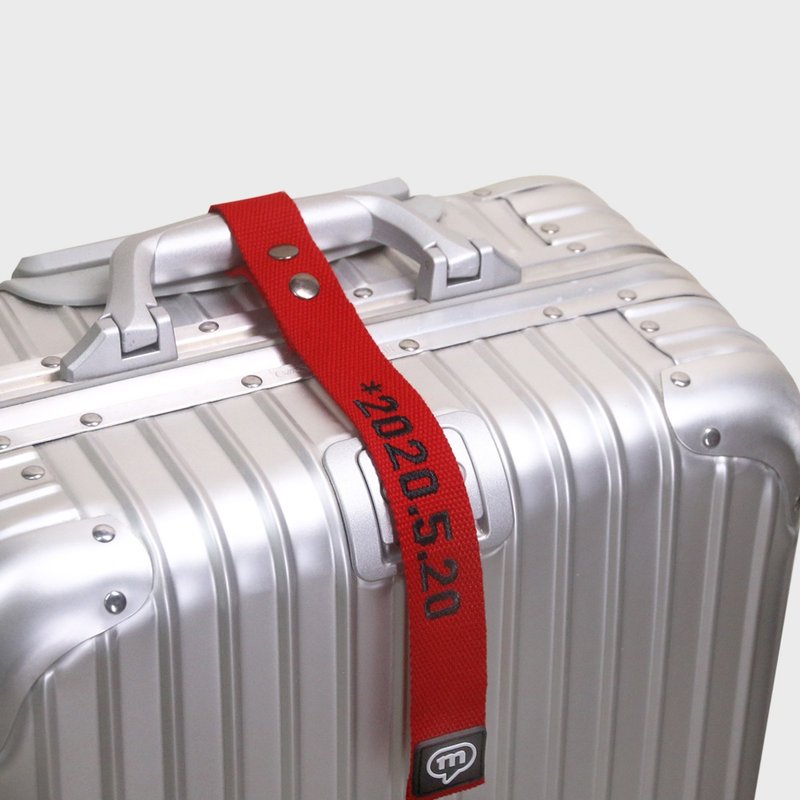 murmur customized luggage streamer - red belt - ป้ายสัมภาระ - ผ้าฝ้าย/ผ้าลินิน สีแดง