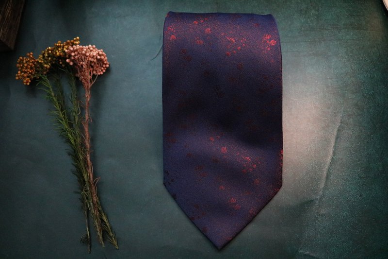 紫色小碎花真絲領帶商務正裝標準型男necktie - 領帶/領帶夾 - 絲．絹 紫色