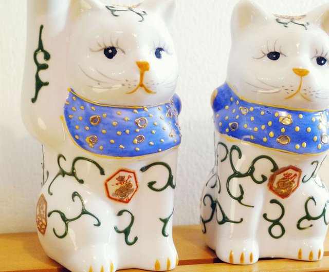 古瀬戸（明治 ~大正期）招き猫置物アンティーク希少骨董品高さ約28センチ