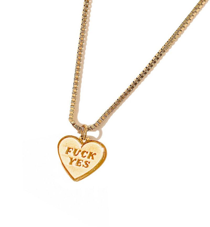 Fuck Yes & :) Necklace • Gold - Necklaces - Other Metals Gold