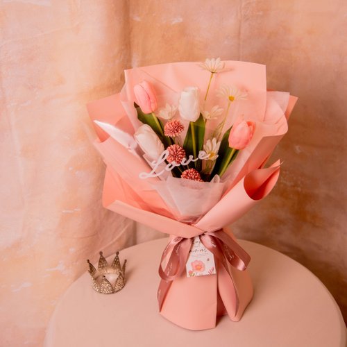 チューリップとデイジーのブーケ⃘ チューリップとデイジーの鉢花 - パープル - ショップ Must Flor 陌花