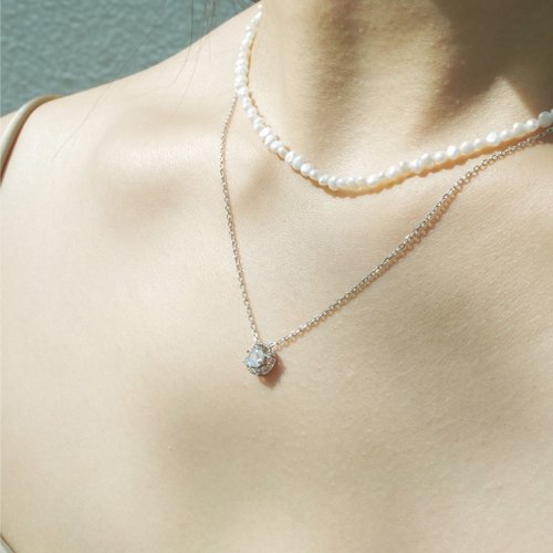 大人気定番商品 アクアマリン/ムーンストーン/石[Stars Holding the Moon] S925 アクセサリー
