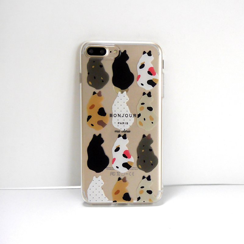 Cat small back phone shell - Phone Cases - Silicone Brown