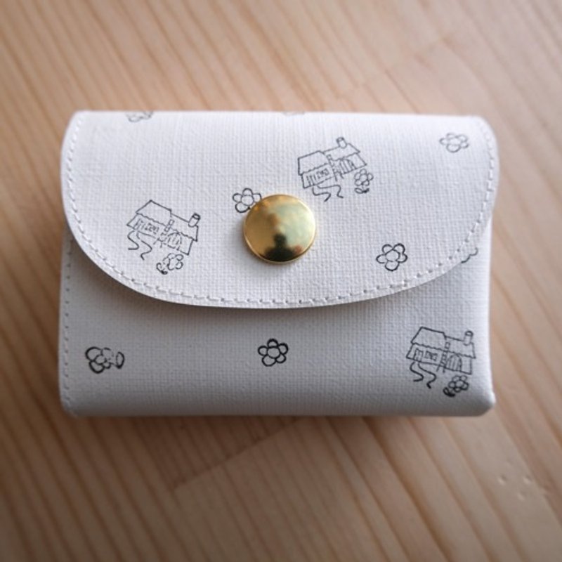 A small and reliable wallet, Petit Maison & Florets - กระเป๋าสตางค์ - ผ้าฝ้าย/ผ้าลินิน 