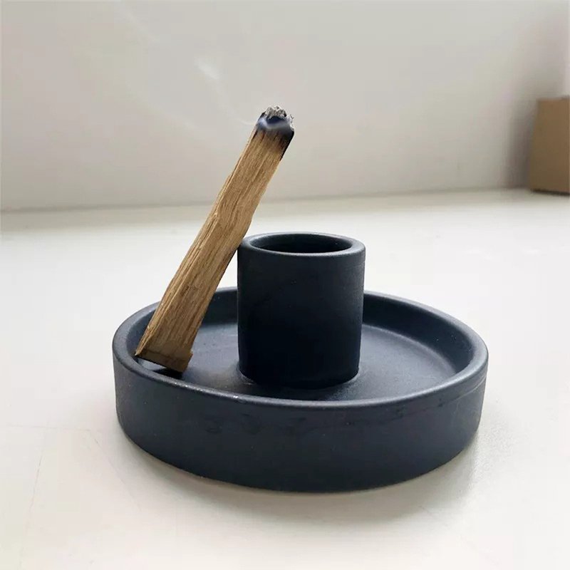 diseno Living Palo Santo Ceramic Holder Stand - Blue - น้ำหอม - วัสดุอื่นๆ สีน้ำเงิน