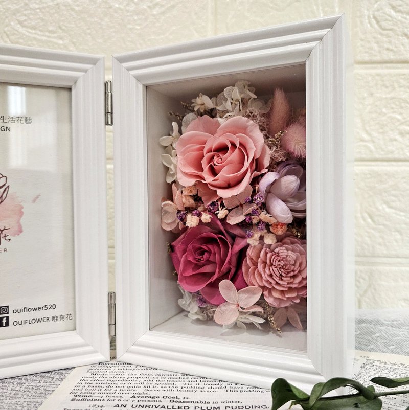 [Only Flowers] The window treasure box will preserve the best moments forever. The eternal flower photo frame commemorative gift - กรอบรูป - ไม้ 