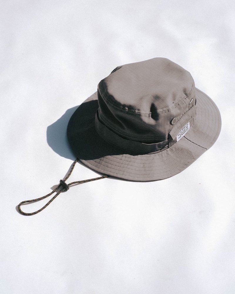 Fishermen's Bucket Hat Drawstring Fisherman Hat-Grey│ Spot - หมวก - ไฟเบอร์อื่นๆ สีเทา
