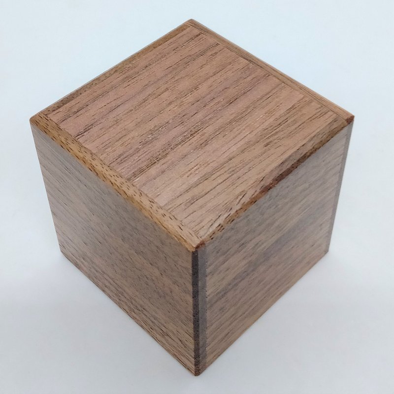 引出し付４回仕掛けキューブ秘密箱　ウォールナット材　パズル箱　からくり箱 - 其他 - 木頭 