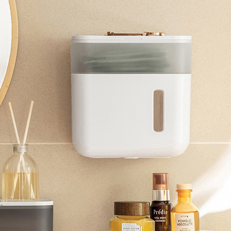 Lazy corner multifunctional bathroom wall-mounted removable tissue/ Tissue Box - กล่องทิชชู่ - พลาสติก ขาว