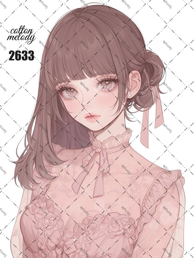 original sticker no.2633 人物ステッカー オリジナルステッカー オリジナル人物ステッカー 装飾ステッカー cotton melody - 貼紙 - 紙 