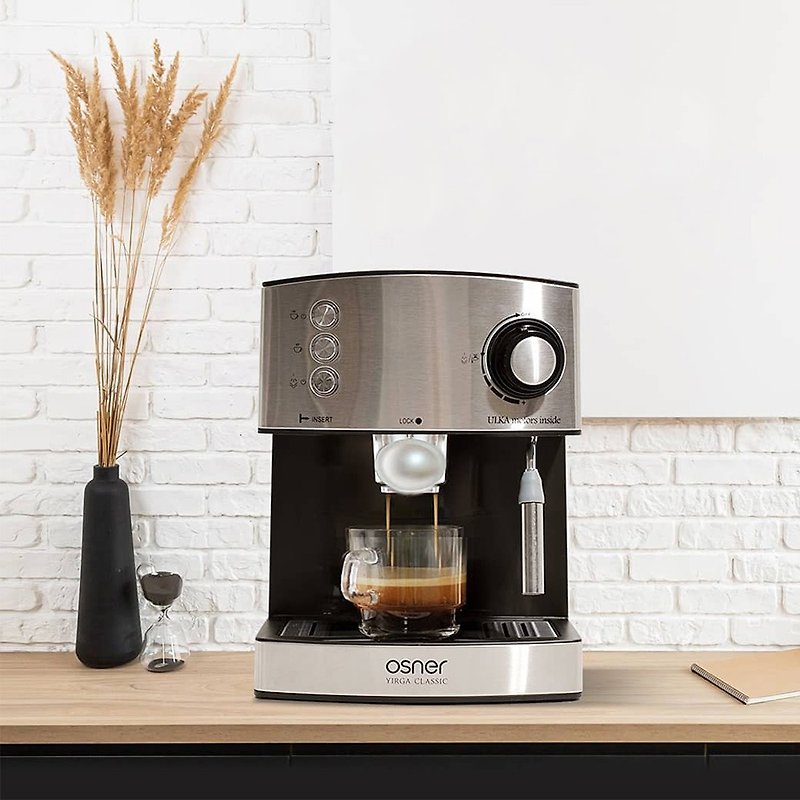 【Osner Korea Oshen】YIRGA Semi-automatic Espresso Machine (for Nespresso Capsules) - Coffee Pots & Accessories - Other Materials Silver