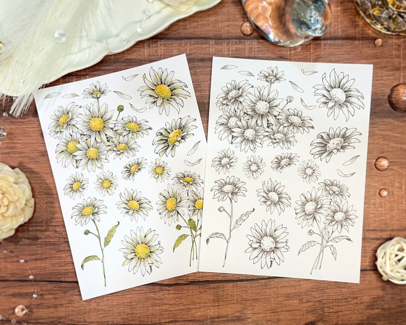 Daisy Decoration Stickers - 貼紙 - 其他材質 