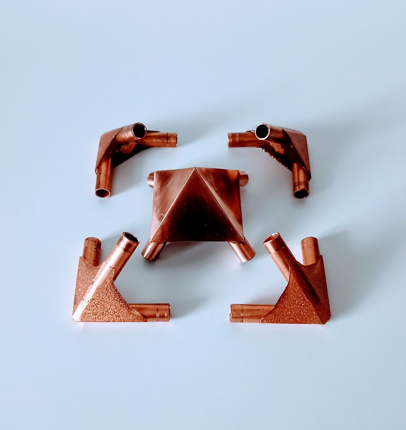 治癒のピラミッド用銅コネクタセット。3/8インチパイプ用 - その他 - 金属 ブラウン