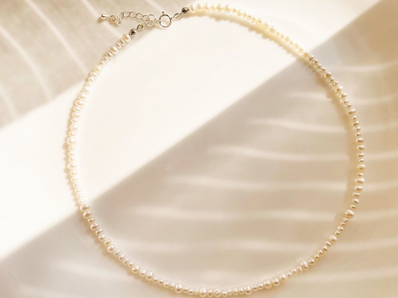 米你珍珠項鍊 II Mini collier de perle II - 項鍊 - 水晶 白色