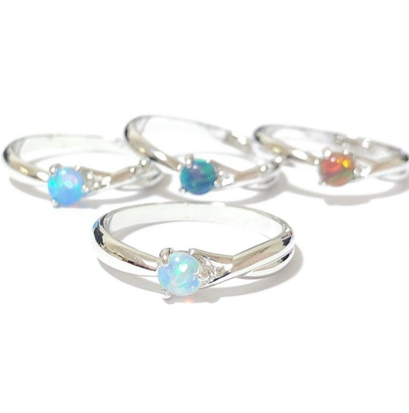 Opal Ring (ピンキーリング可能) - 戒指 - 其他金屬 銀色