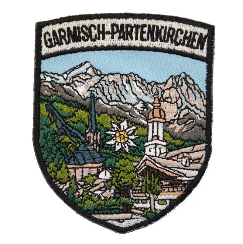 Garmisch-Partenkirchen Patch Ironing and Sewing Patch for Pents Coats Jeans - เข็มกลัด/พิน - งานปัก หลากหลายสี