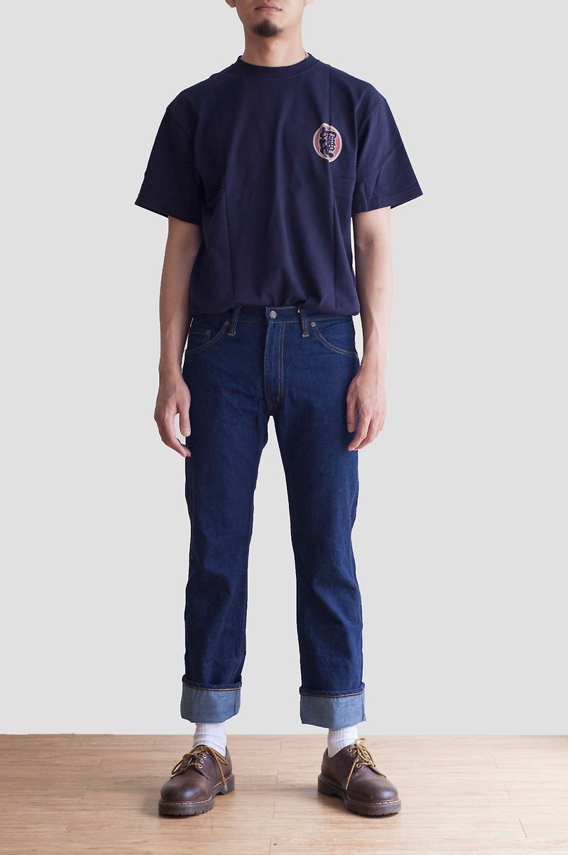 Vintage underneath / Burlington denim pants no.191 tk - กางเกงขายาว - ผ้าฝ้าย/ผ้าลินิน สีน้ำเงิน