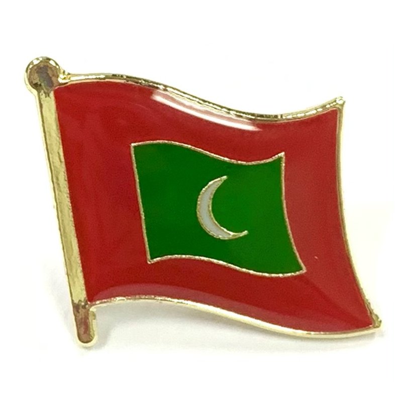 Maldives馬爾地夫國徽胸章 金屬別針 國徽胸徽 金屬飾品 國徽配飾 - 胸針 - 其他材質 多色