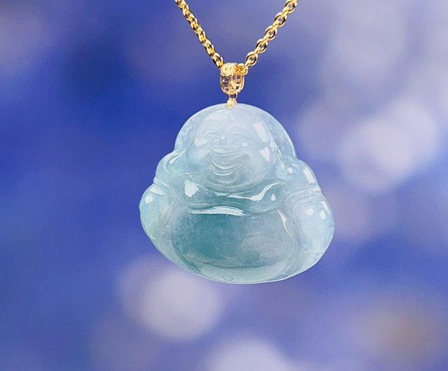 Blue jade deals buddha pendant