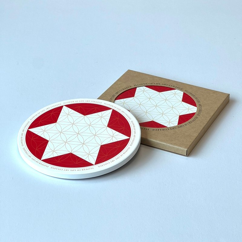 Flower of life coaster (vibrant red) - อื่นๆ - เครื่องลายคราม 