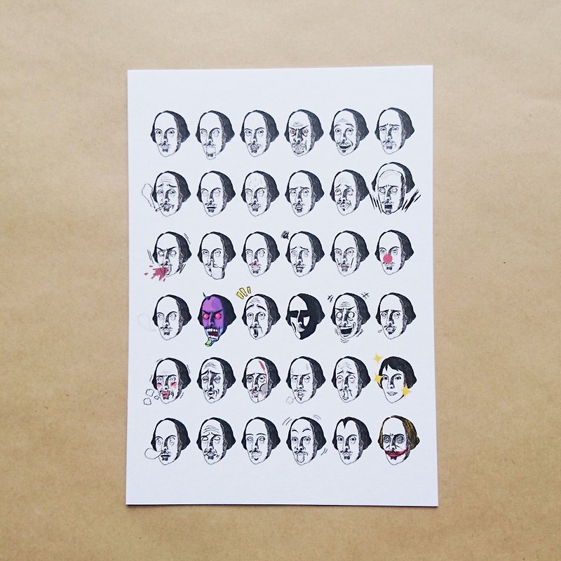 [Mr. Shakespeare 36] postcard - การ์ด/โปสการ์ด - กระดาษ ขาว