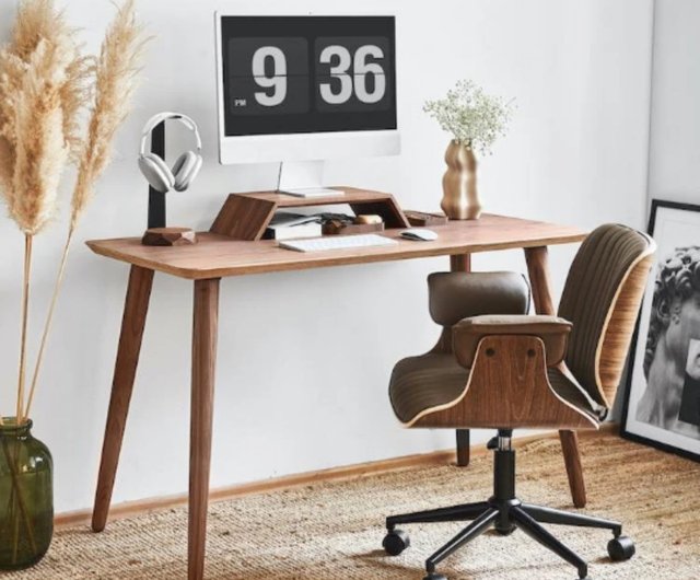 Mid Century Desk with Cord Management