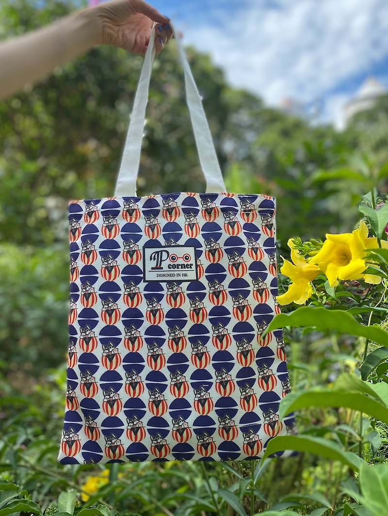 【PnP studio|Design in HK】IIP Moe blue tote bag - Handbags & Totes - Polyester 