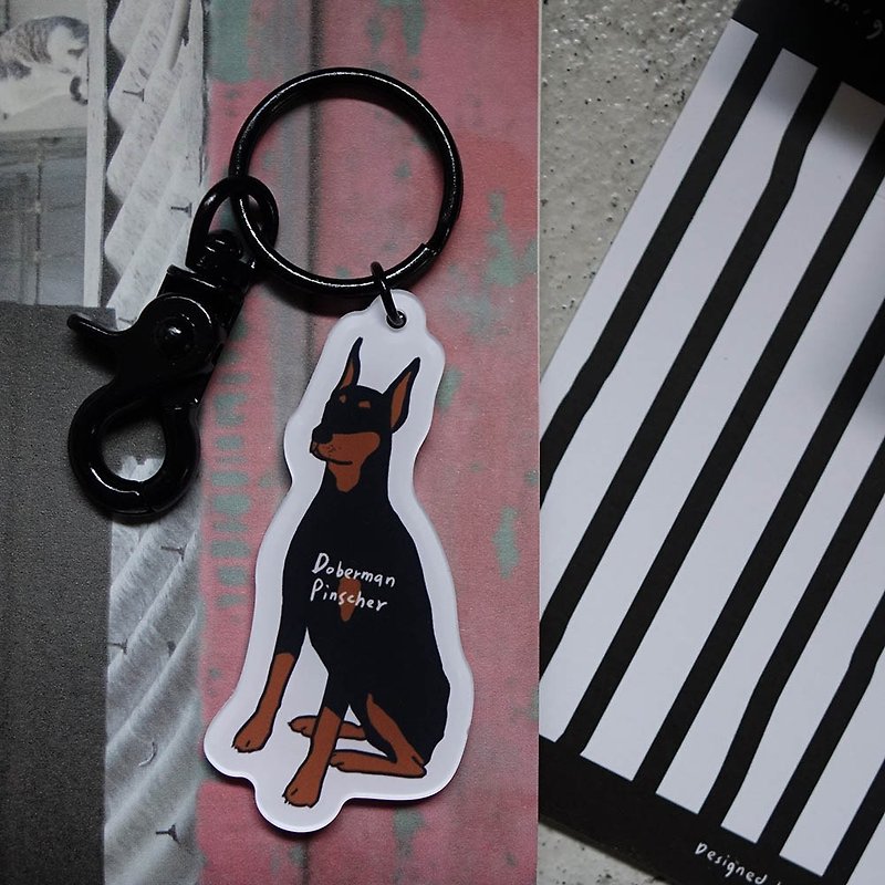 Doberman key ring - Keychains - Acrylic Black