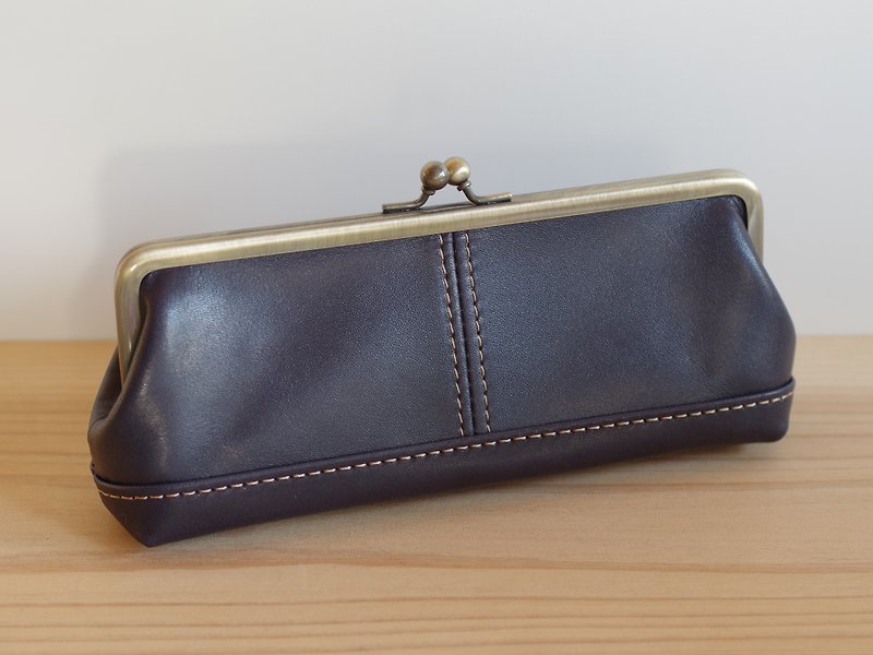 Leather Pen Case (Glasses Case) - Pencil Cases - Genuine Leather Blue
