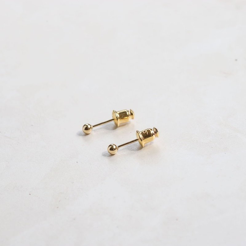 14K包金 | 圓珠耳針-兩款 - 耳環/耳夾 - 其他金屬 金色