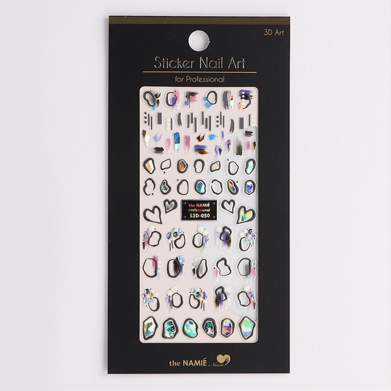 【プロ仕様】 ネイルシール 3Dアート ロマンティックタッチ-シルバー 【韓国製】 - マニキュア・ネイル - 紙 ゴールド