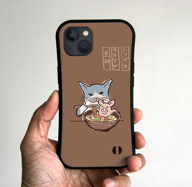 グリップiPhoneケース　とんこつラーメン　ブラウン - 手機殼/手機套 - 塑膠 咖啡色