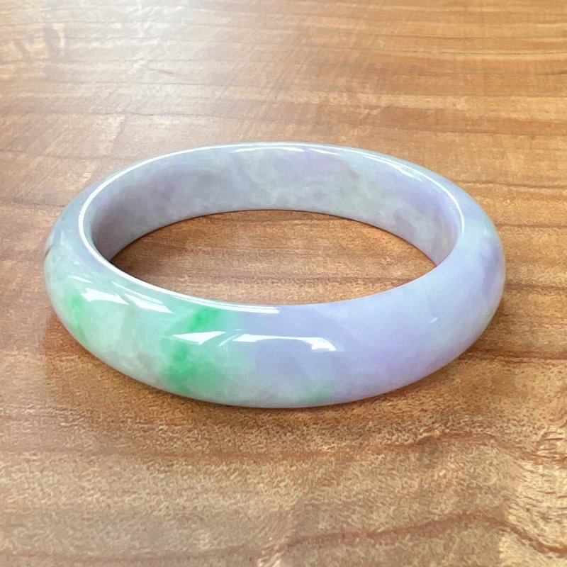 春帶彩翡翠手鐲 | 18.5圍 | 天然緬甸玉翡翠A貨 | 送禮 - 手鍊/手環 - 玉石 多色