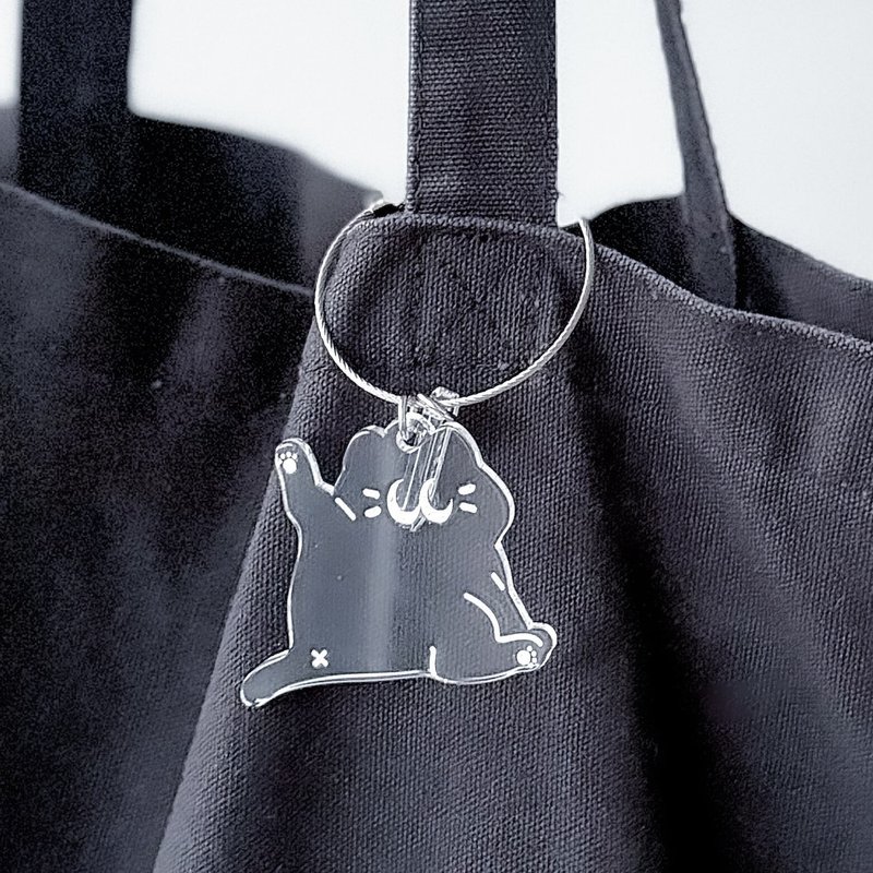 ネチコヤン クリアアクリルキーホルダー -けづくろいネチコ- - キーホルダー・キーケース - アクリル シルバー