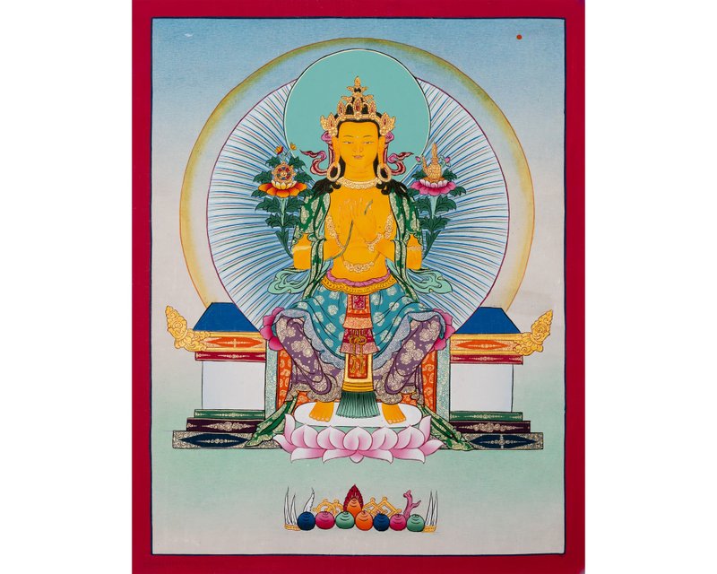 Spiritual Maitreya Buddha Thangka Inner Harmony - Wall Décor - Other Materials Multicolor