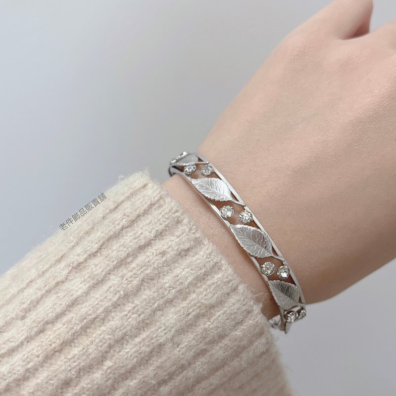 Krementz Silver leaf fruit platinum gold-filled bracelet - สร้อยข้อมือ - เครื่องประดับ สีเงิน