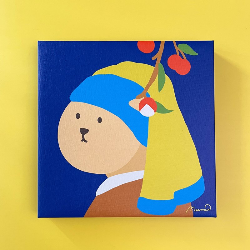 荔枝耳環的少女無框畫 - 海報/掛畫/掛布 - 其他材質 多色