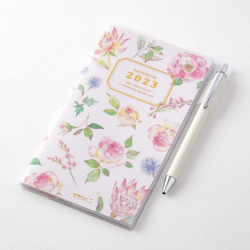 MIDORI Pocket Diary 2023 手帳長形 月間 鄉村花漾 - 筆記本/手帳 - 紙 多色