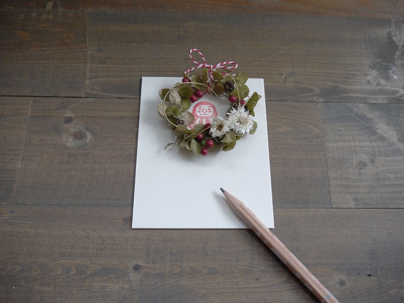 [Bring] blessing mini wreath of dried flowers Dharma / tumbler mini wreath card No.1 - ตกแต่งต้นไม้ - พืช/ดอกไม้ ขาว