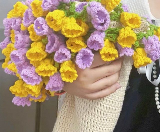 にゃー　花束ブランケット　すずらん かぎ針編み┊︎すずらん花束ブランケットを編みました💐 - YouTube