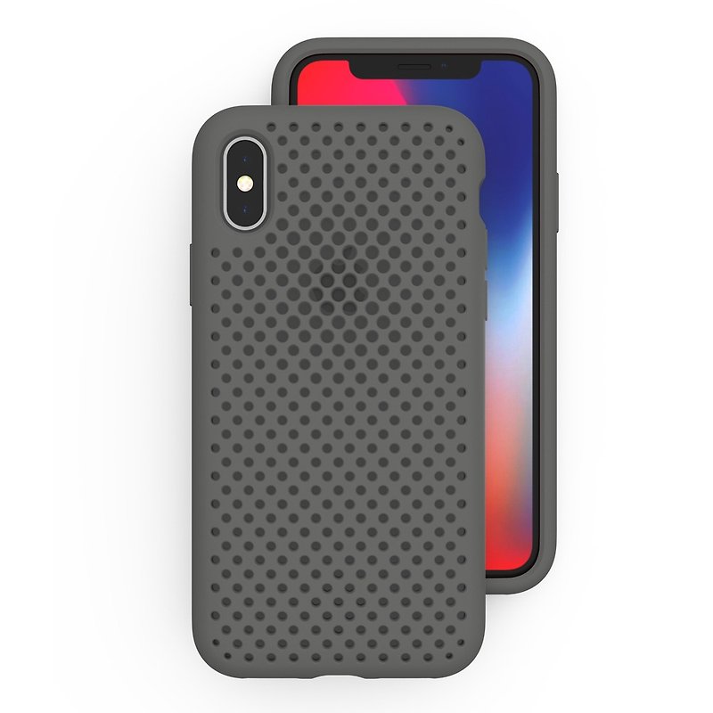 AndMesh iPhone X Japan QQ network soft anti-collision protective cover - gray (4571384957649) - Phone Cases - Other Materials Gray