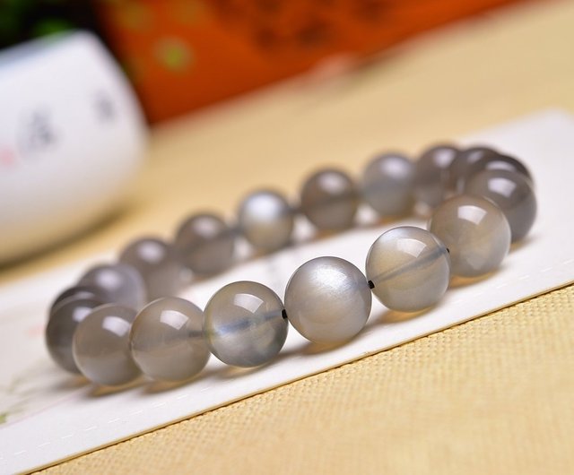 Gray moonstone selling Bracelet 12mm+