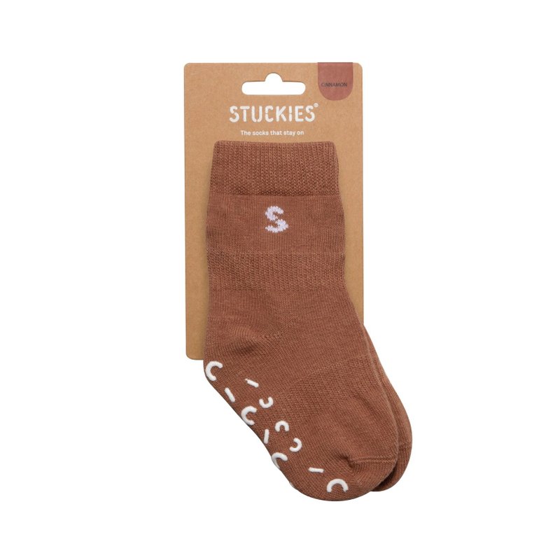 Stuckies - 嬰兒防滑襪 - Cinnamon - 嬰兒襪子 - 棉．麻 